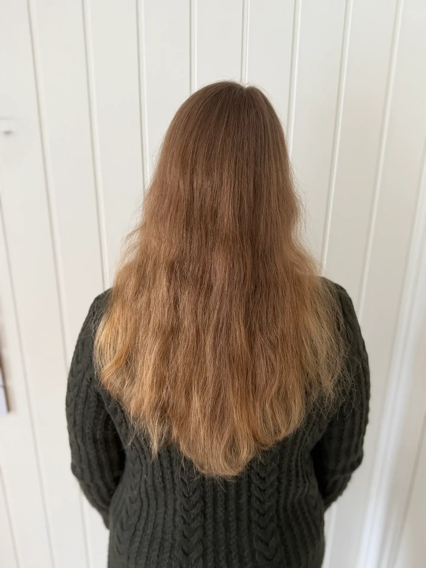 Langt, mørkt hår før keratinbehandling